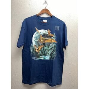 Vintage Bat Shirt Find 20 Bats Polar Graphics Animal Nature Blue Tee 90s Medium